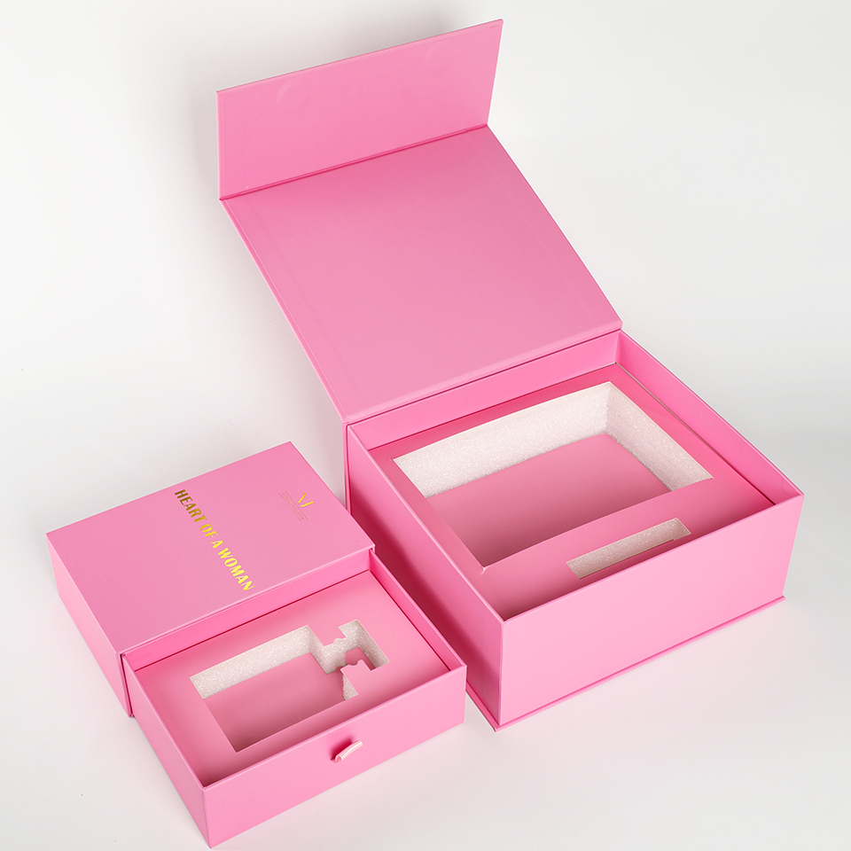Luxury Skincare Gift Box - Benutzerdefinierte Luxus-Rosa mit Papierschaumstoff-Einsatz, magnetische offene