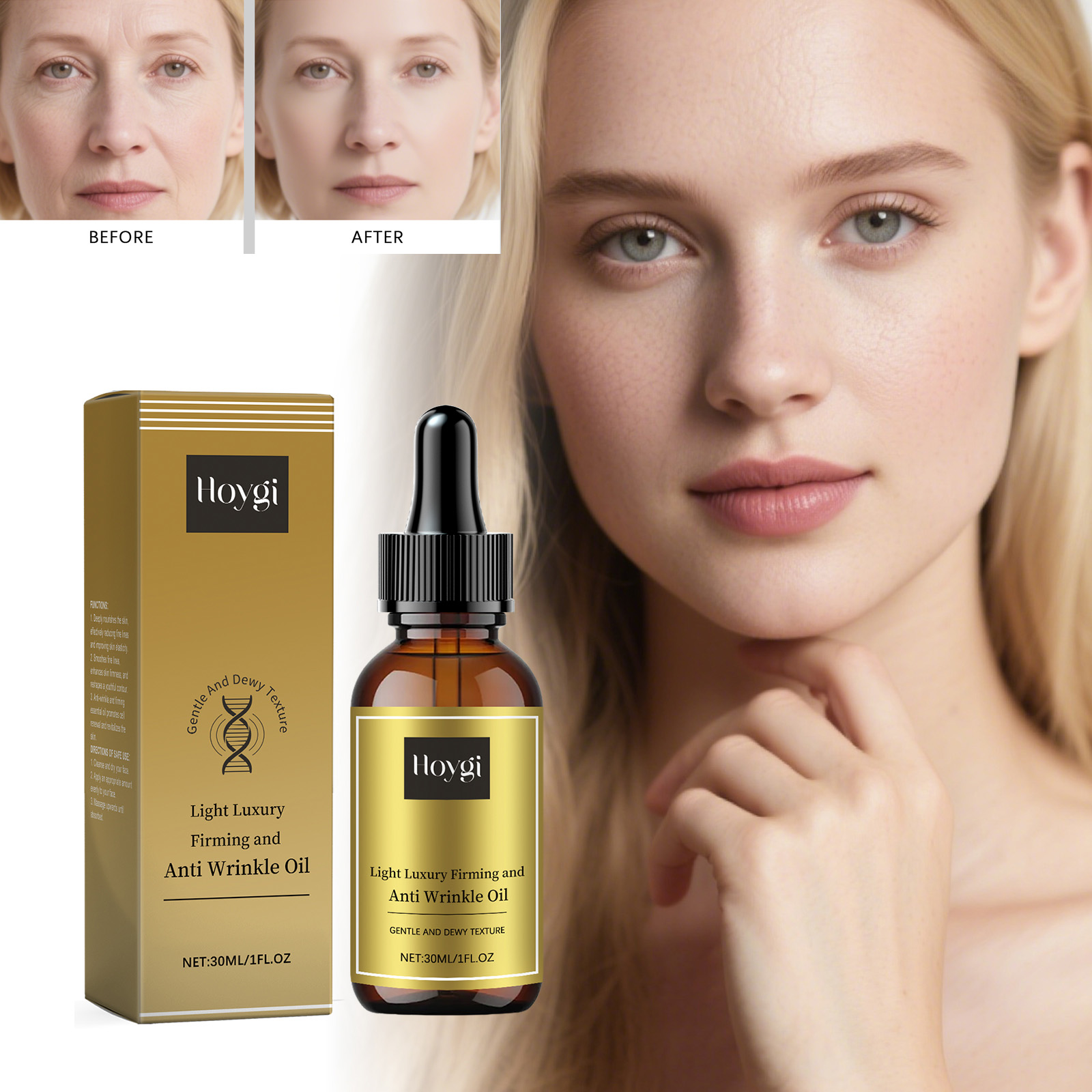 Luxury Skincare Products - Straffende Gesichtspflege, Ölstraffung, Anti-Falten, hellt Linien