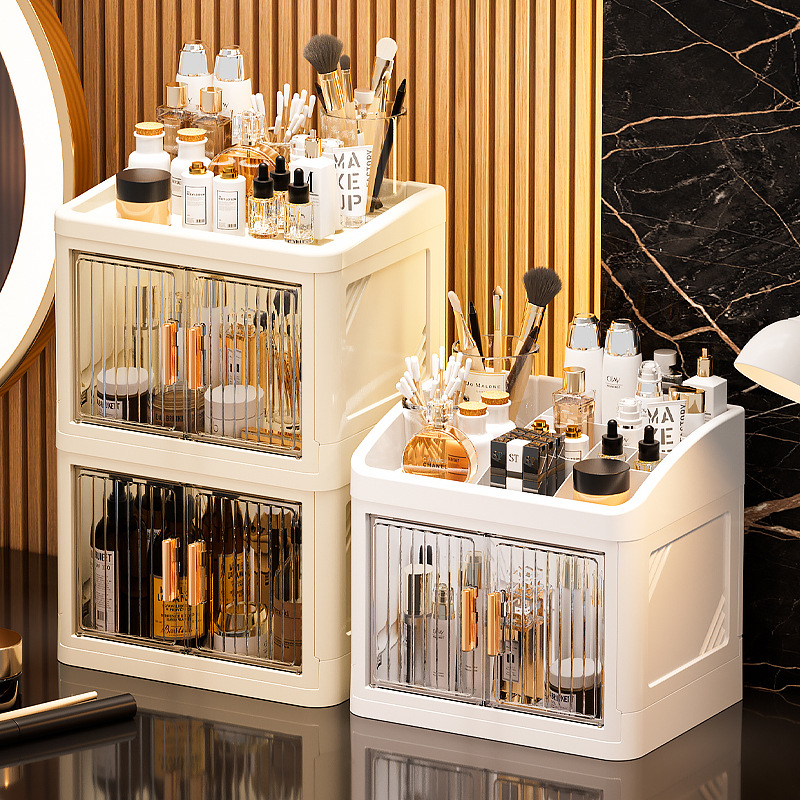 Luxury Skincare Gift Box - Schichtbarer Make-up-Aufbewahrungsschrank mit großem Fassungsvermögen, staub-